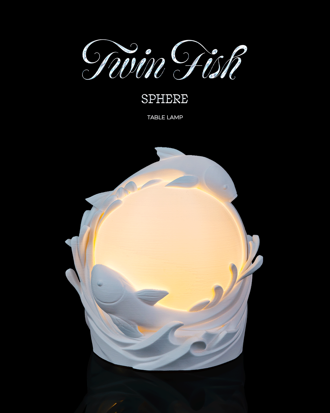 Twin Fish Sphere - Table Lamp